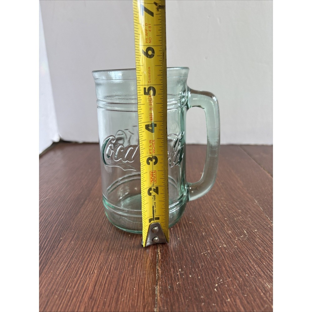 Vintage Coca Cola Green Tinted Heavy Glass Mug with‎ Handle - Picture 2 of 5